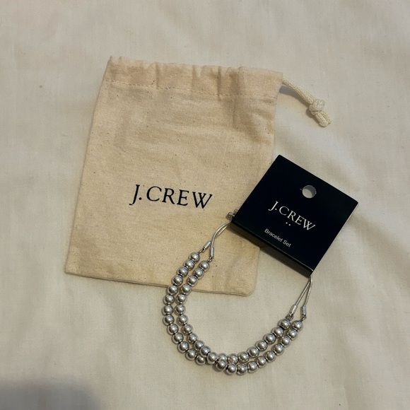 J. Crew Silver Beaded Bracelet Set - Picture 1 of 2